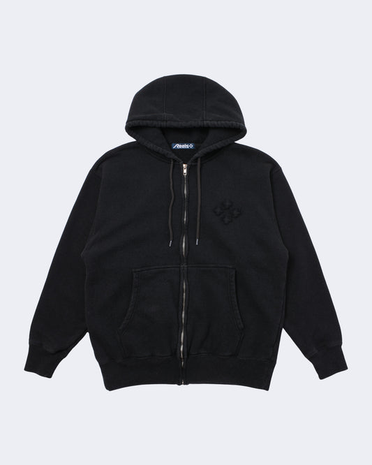 EMBROIDERED PATCH ZIP HOODIE
